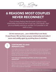 6 Reasons Most Couples Never Reconnect